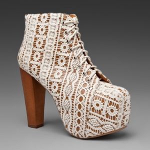 Jeffrey Campbell LITA Platform BOOTS Beige Ivory 7